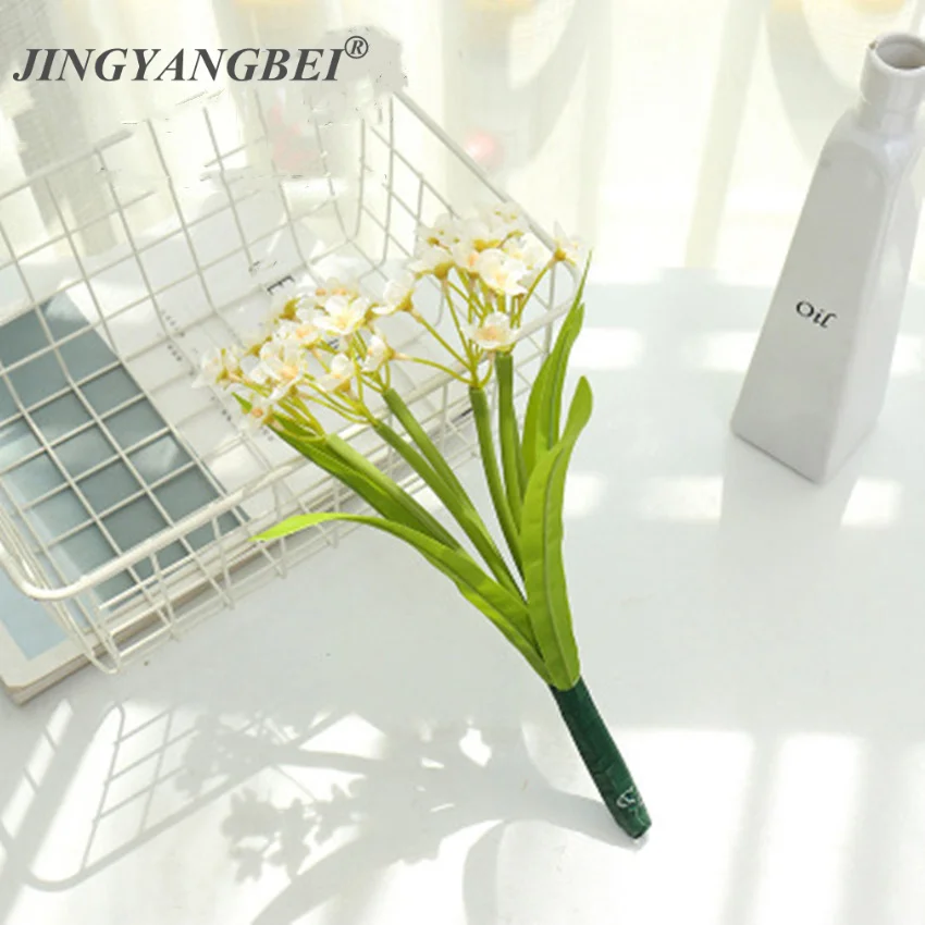 

Искусственный цветок жасмина на зиму, 6 головок, шелковые цветы для дома, свадьбы, рождественские украшения, Новогоднее украшение, искусстве...