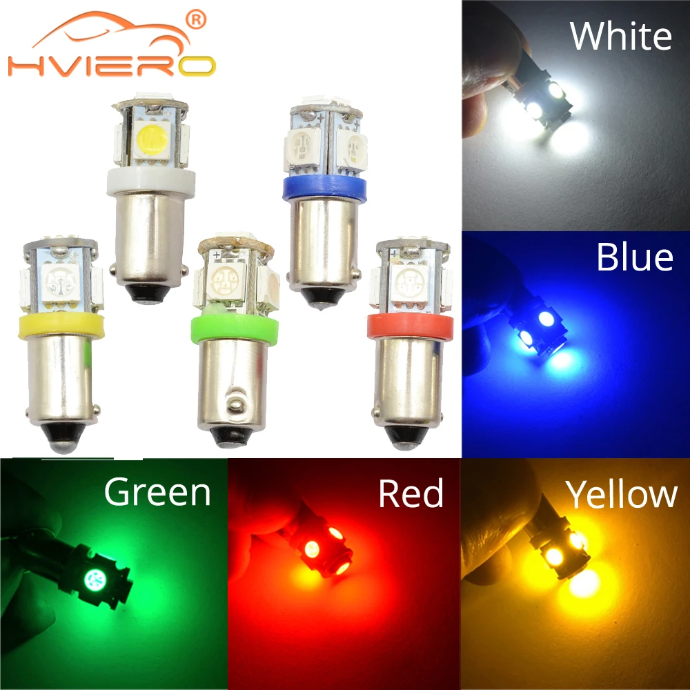 Автомобильные лампы в салон 1шт 5 SMD 5050 LED T11 BA9S белый красный синий желтый 5SMD T4W 182 1445