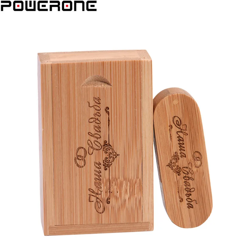 POWERONE Бесплатный Пользовательский логотип деревянный портативный USB флеш