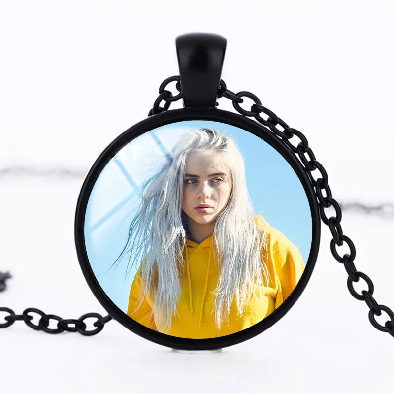 Популярное ожерелье унисекс Billie Eilish круглая подвеска для женщин металлическая