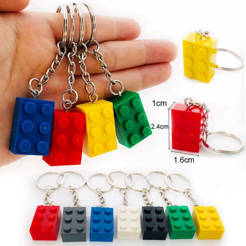 Brick 2x3--30pcs Умный кирпич 2x4 2x2 2x3 1x4 брелок строительный блок игрушка для детей рождественский подарок украшения для ключей смешанные цвета 30 шт./лот - Цвет: Brick 2x3--30pcs