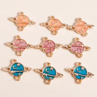10pcs 1419mm enamel earth planet charms for earring necklace making accessories moon star saturn charms diy jewelry making