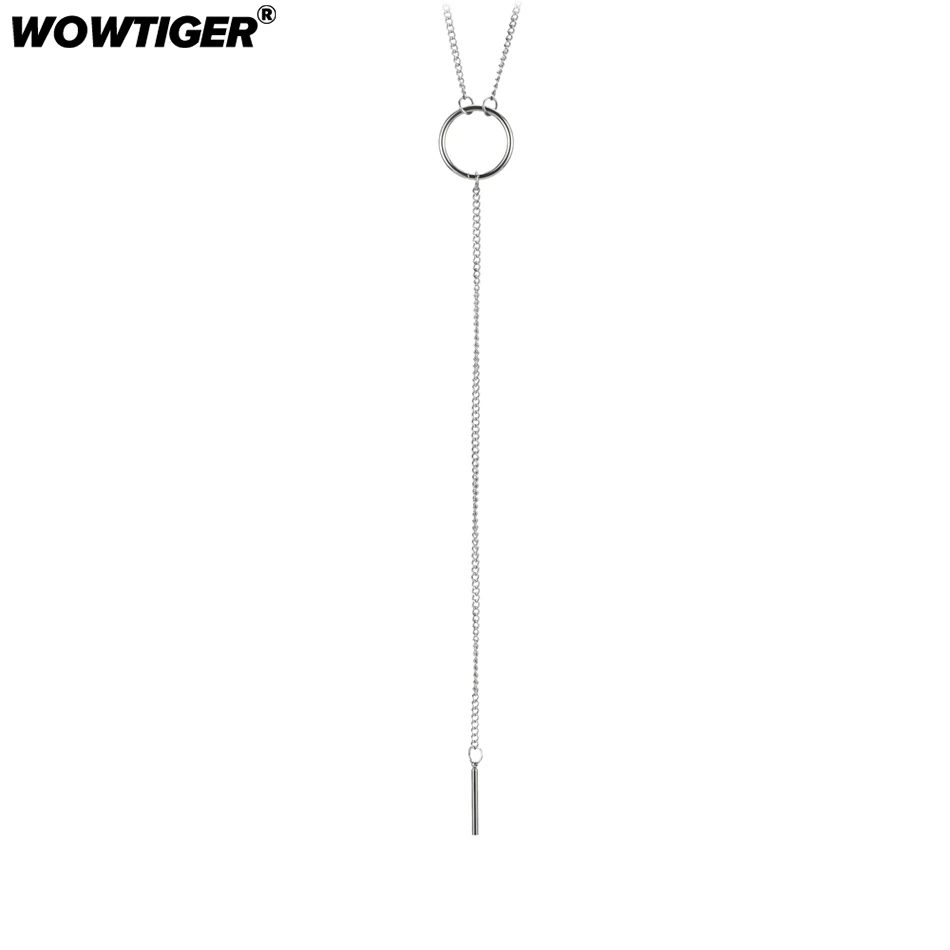 Женское Ожерелье WOWTIGER длинное ожерелье из нержавеющей стали с кисточками для