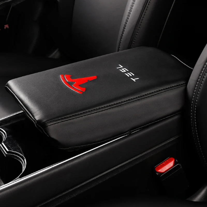 Modification Leather armrest box holster central armrest box protective cover modification for Tesla Model 3