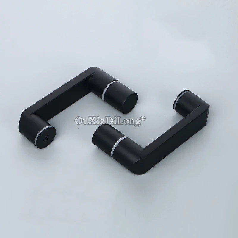 

Brand New 4PCS Stainless Steel Bathroom Shower Sliding Door Handles Glass Pull/Push Door Handles Black Hole Distance 145mm