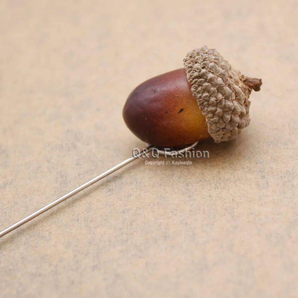 Золотые булавки для лацканов в стиле кантри из натурального жемчуга ореха дуба 2