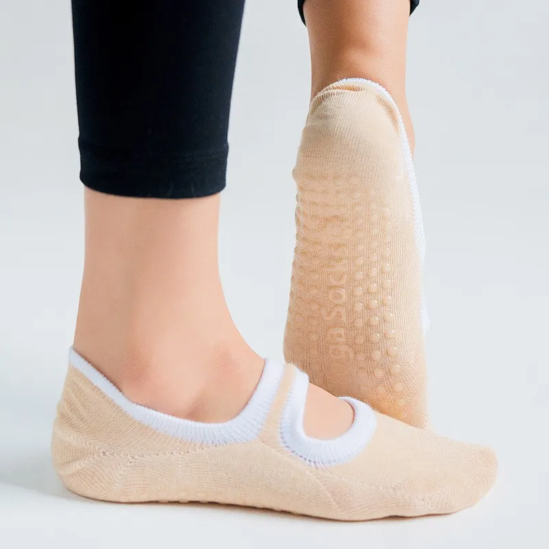 

Yoga Socks Plus Size Yoga Socks Female Yoga Sports Dance Backless Non-slip Gym Indoor Floor Socks