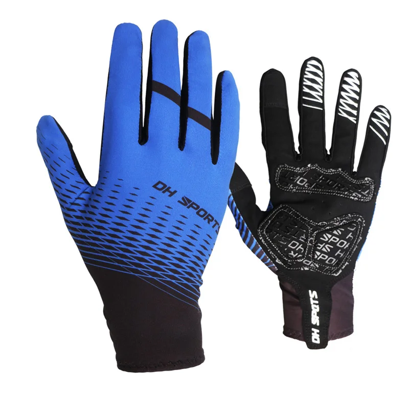Blue Gloves Новые велосипедные перчатки с полными пальцами с носками, спортивные противоударные противоскользящие MTB велосипедные перчатки с сенсорным экраном, мужские и женские велосипедные перчатки - Цвет: Blue Gloves