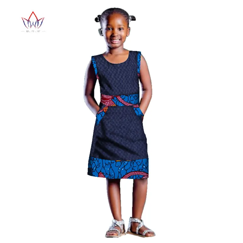 Африканская Одежда для девочек детские традиционные хлопковые платья Дашики