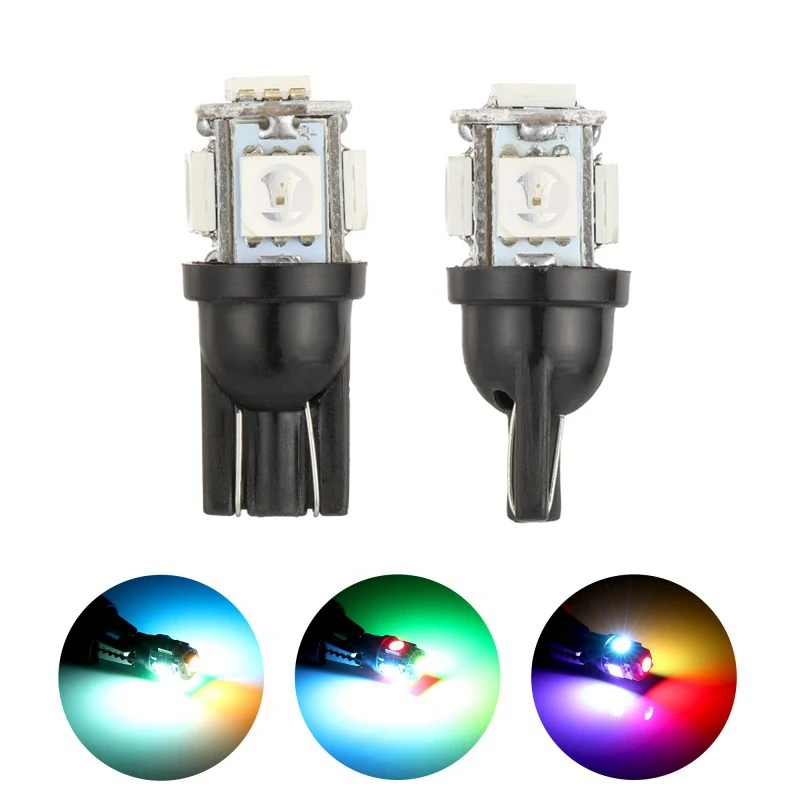 2 шт. светодиодные RGB лампы T10 5SMD W16W для заднего хода|Сигнальная лампа| |