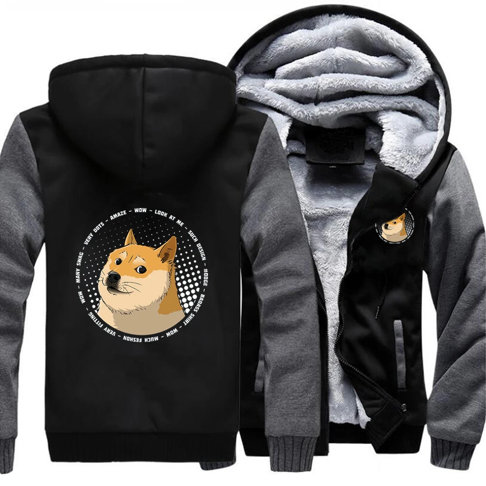 

Shiba Inu Anime Kawaii Amaze Swag Loose Hoodies Winter Warm Street Jackets Coat Men Thick Hoodie Printed Fitted Funny Sweatshirt