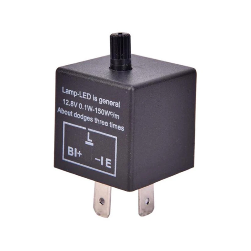 

Adjustable LED Flasher Relay 3 Pin Motorcycle Turn Signal Indicator Hyper Flash