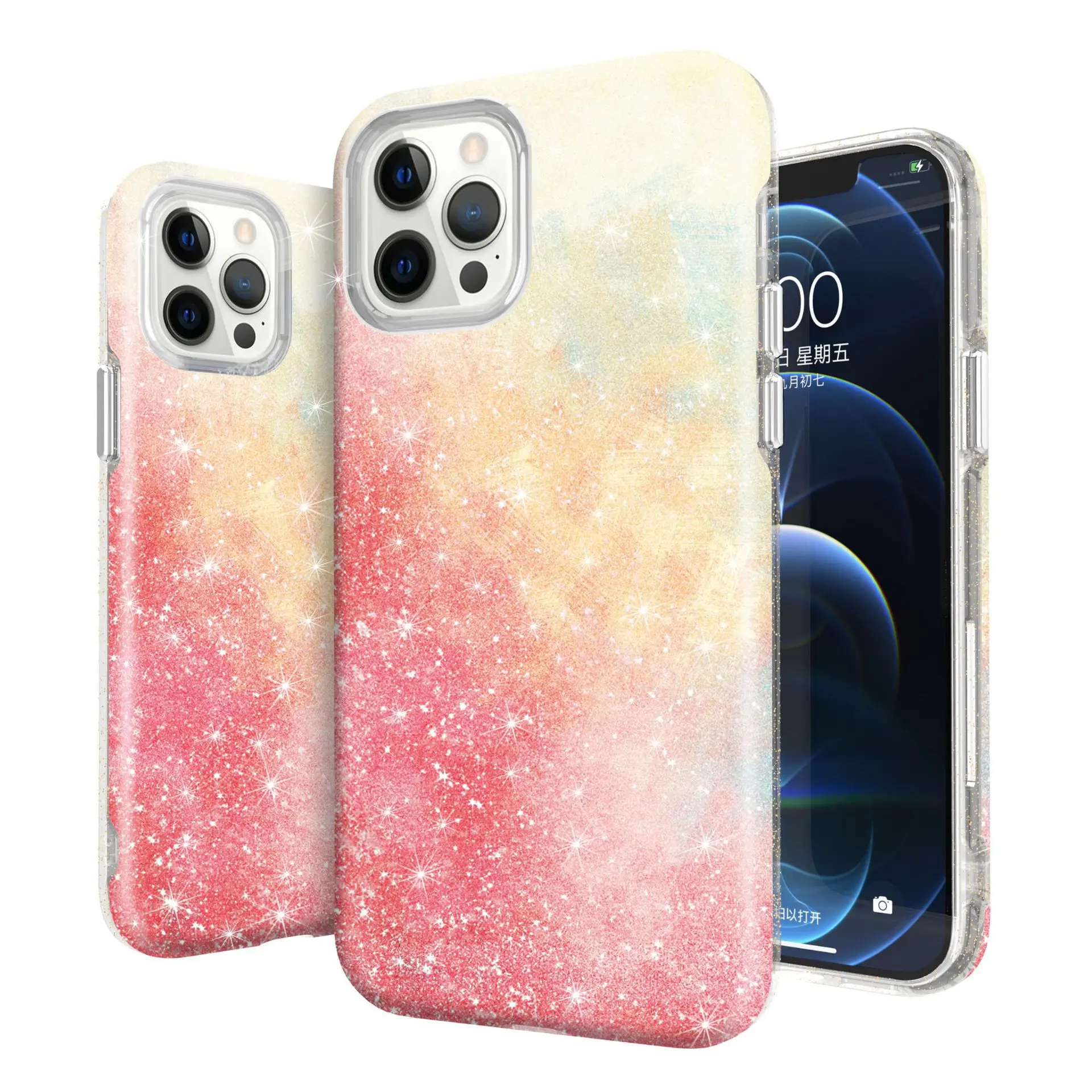 

Bling Diamond Phone Case For IPhone 13 Pro 12 ProMax 11 X XS XR 12 Mini SE 7 8 Plus Flashing Star Glitter Gradient Sequin Cases