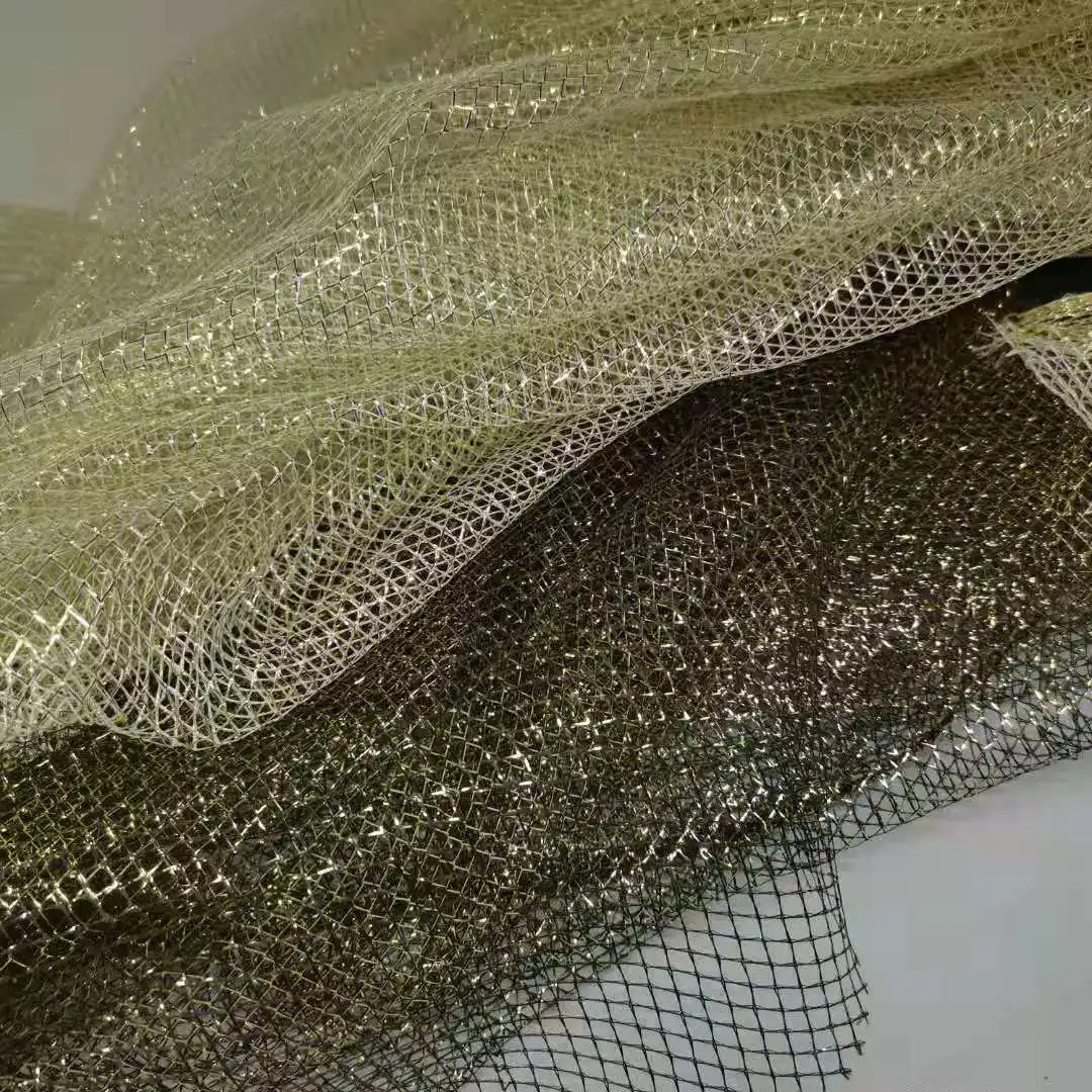 On Sale 3 Yards Shimmer Soft Mesh Decoration Dress Cap Craft Fabric Shiny Metallic Party Wedding Supply Backgroud Material