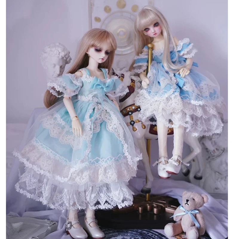 Кружевное платье для шарнирной куклы зеленое синее 1/6 1/4 1/3 гигантские аксессуары