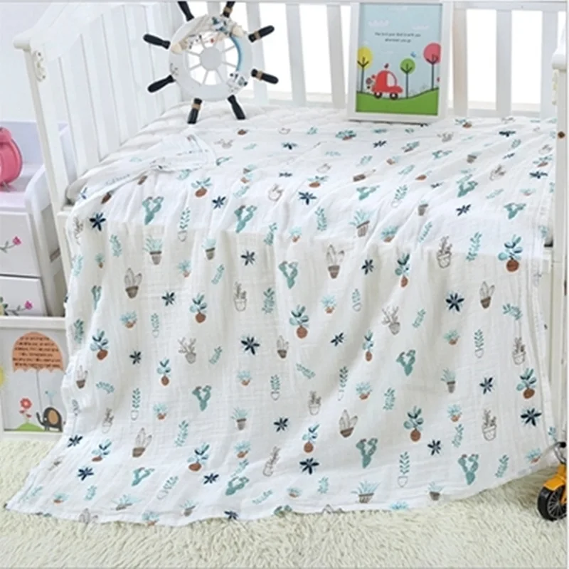22 2pcs/set Newborn Baby Blanket Cotton Bamboo Blanket Cartoon Patterns Multi-use Infant Towel Baby Muslin Swaddle Wrap - Цвет: 22