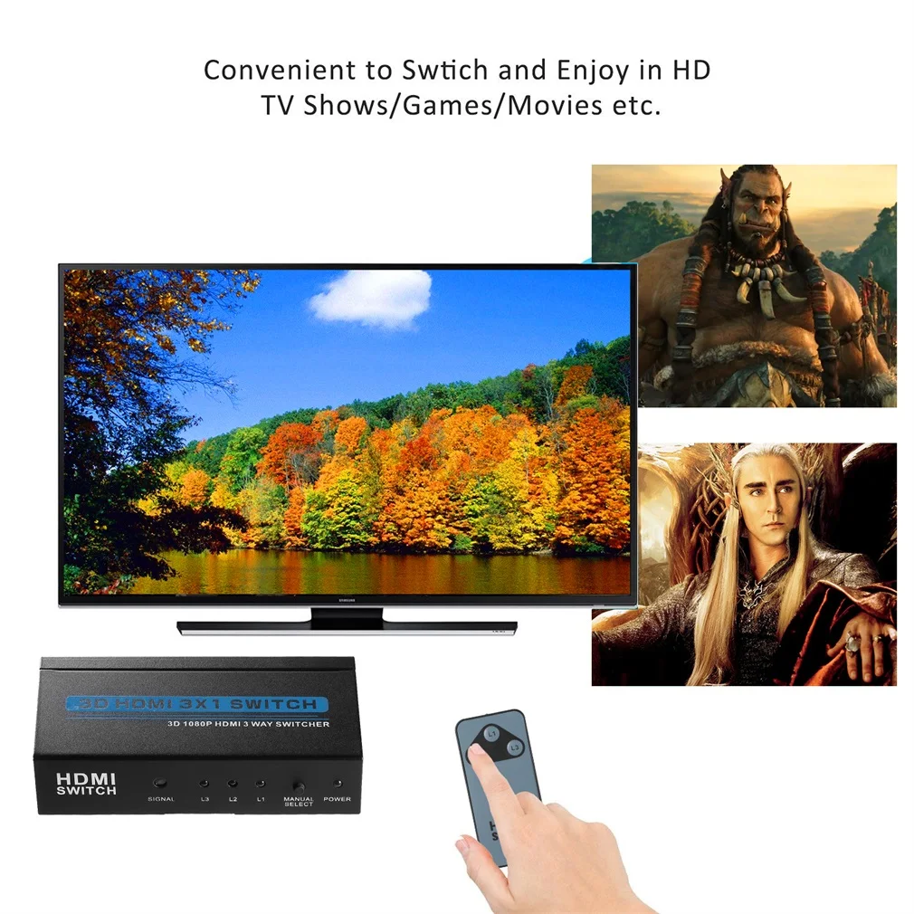 Цифровой 3/5 Порты и разъёмы HDMI переключатель с пультом дистанционного управления ИК Беспроводной пультом дистанционного управления и AC Мощность адаптер HDCP 1,3 отвечающих требованиям глубокий Цвет до 12-разрядный UK/штепсельная вилка европейского стандарта