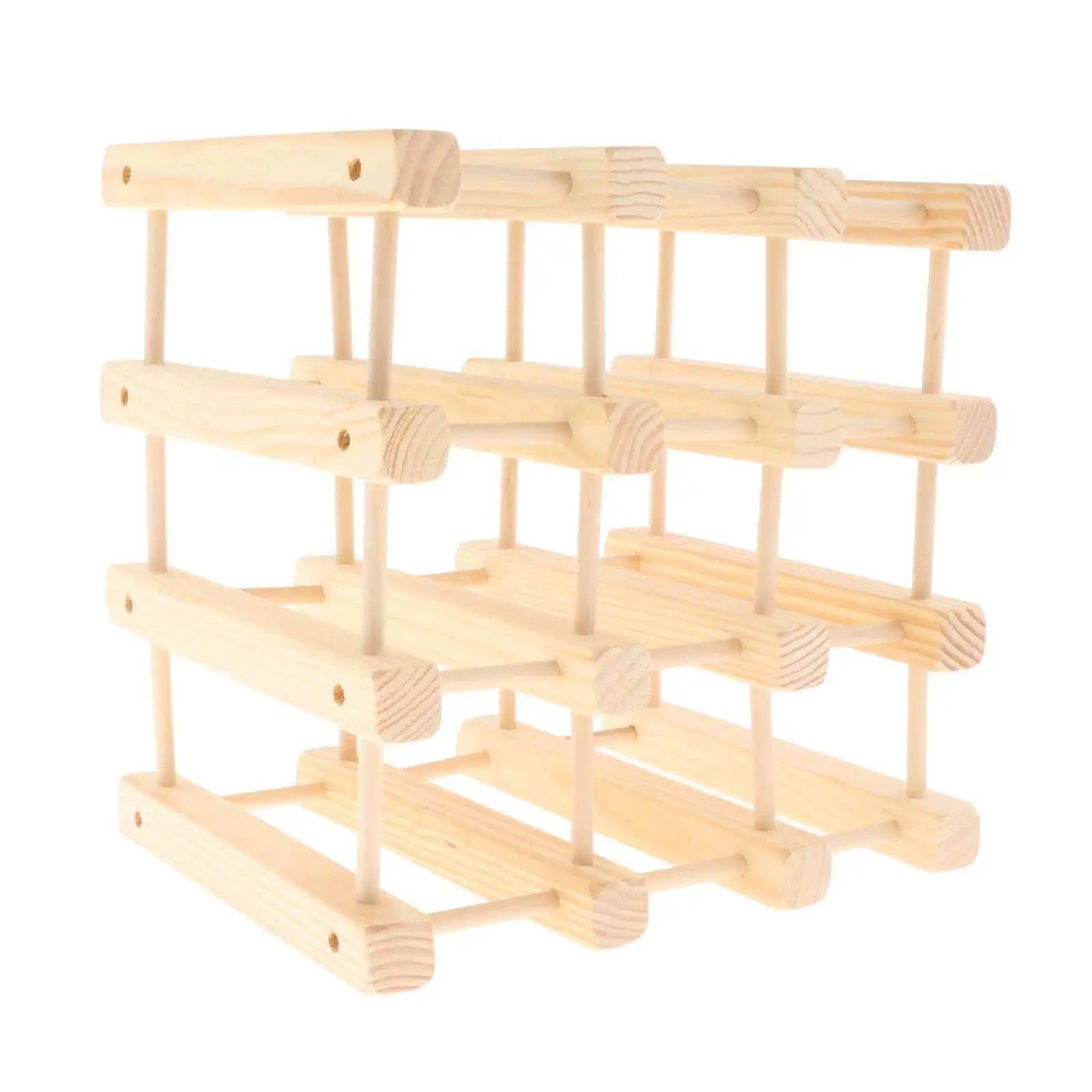 

Wooden Wine Bottle Holder Art Ornament Wine Rack Display Stand for Home Decor