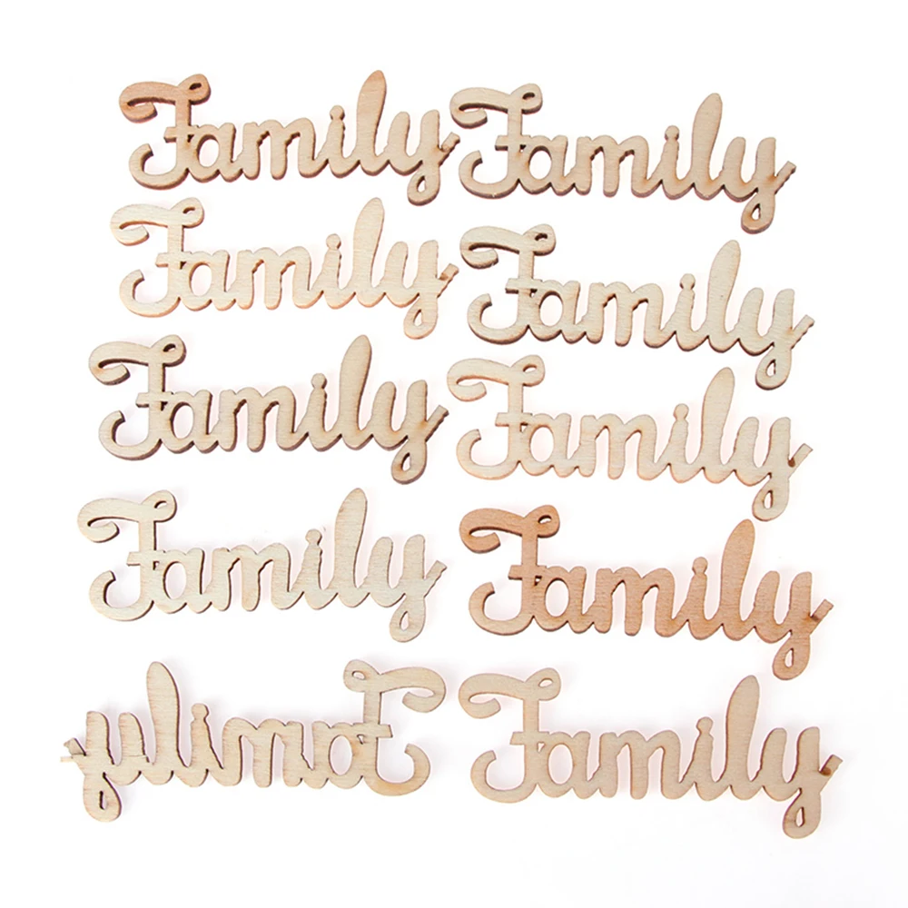 Деревянный Семья слова буквы алфавита Home Decor любящее сердце свадебных торжеств