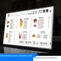 in store light box price list menu led luminous ordering card vertical ordering advertising poster display card