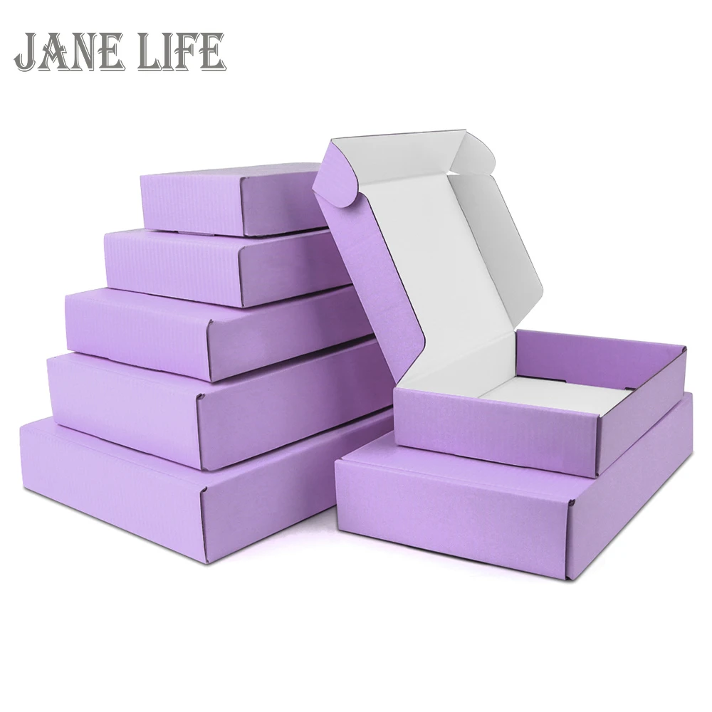 

5pcs / 10pcs / purple violet gift box Festival Party 3-layer corrugated box carton supports customized size printing logo