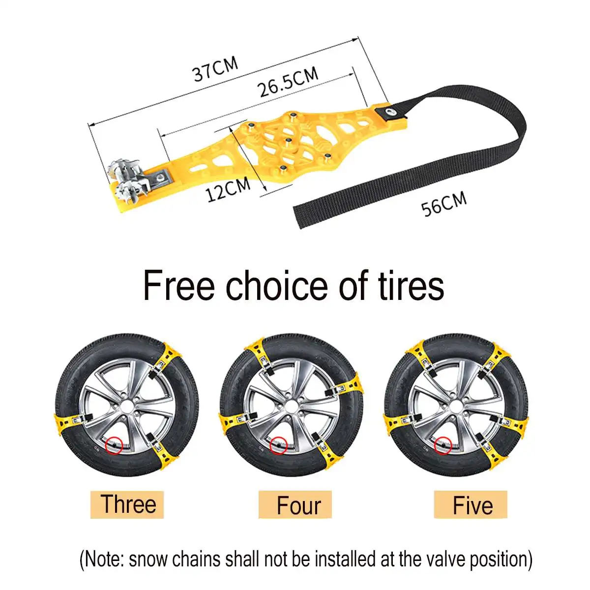 

New 2/6/8X Automobile Tire Snow Chains Car tyres Anti-skid Chains Wheel Chain Winter Use TPU Universial for 165-265mm