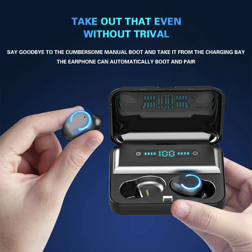 Kowkaka Bluetooth V5.0 наушники беспроводные с микрофоном спортивные водонепроницаемые 2000