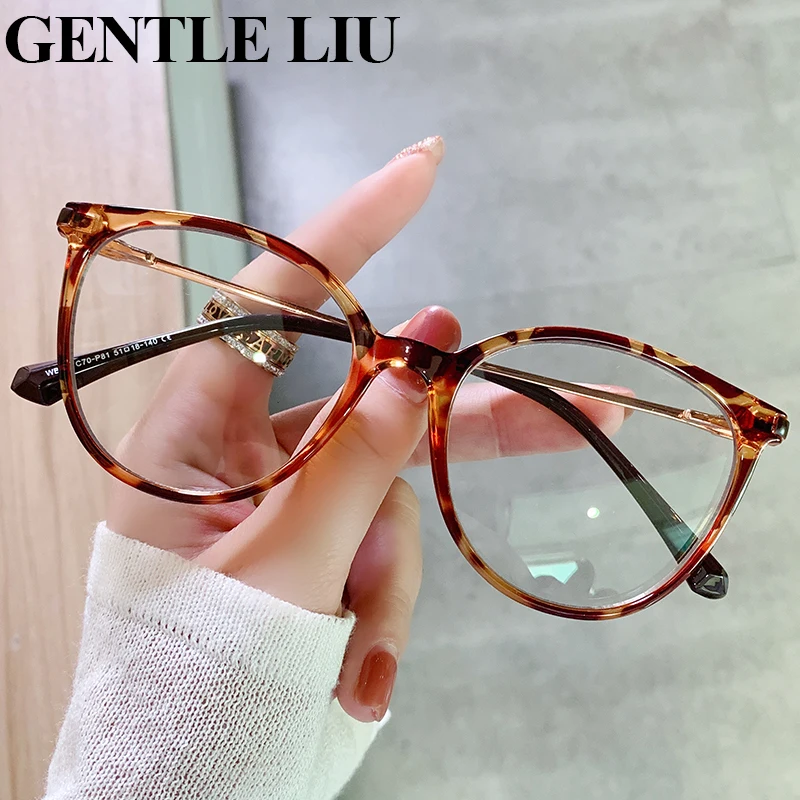 

Anti Blue Light Glasses Women 2022 Fashion Round Eyeglasses Frames for Ladies Computer Eyewear Optical Spectacle Tr90 Eyeglass