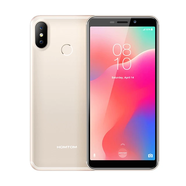 HOMTOM C1 1 ГБ ОЗУ 16 Гб ПЗУ четырехъядерный мобильный телефон 5,5 дюймов 18:9 полный дисплей 13 Мп задняя камера смартфон отпечаток пальца - Цвет: C1 Champaign Gold
