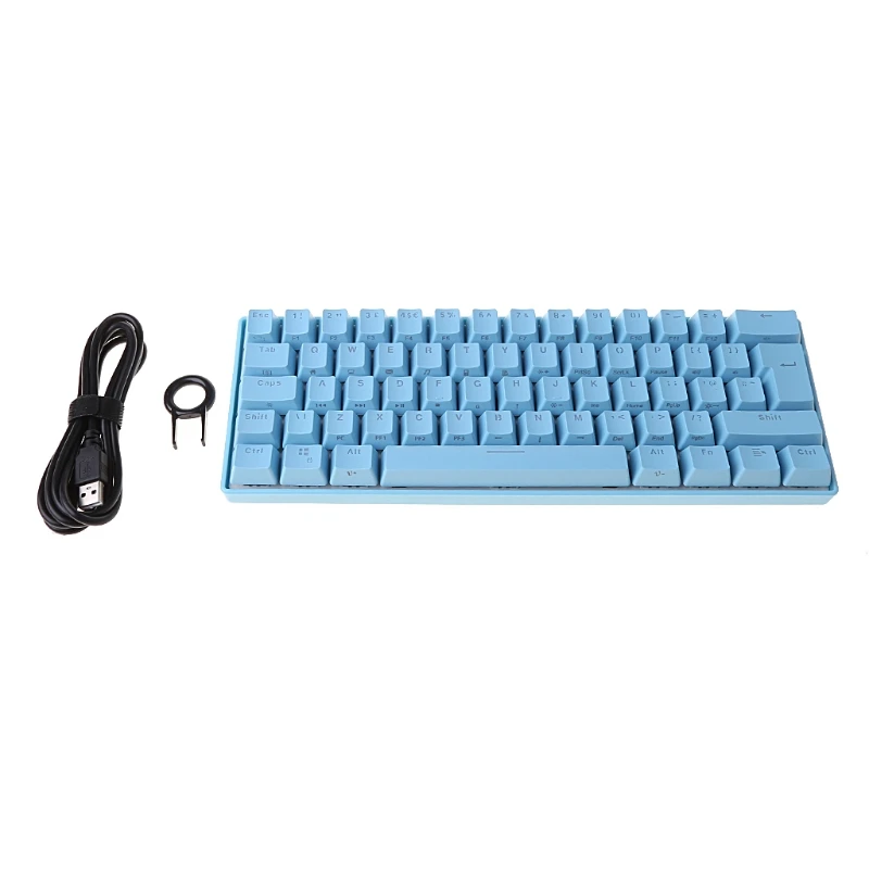 

Mini 60% Mechanical Gaming Keyboard 61 Keys RGB Backlit Wired PBT Keyboard Cap Ultra Compact Blue Switch wholesales 517