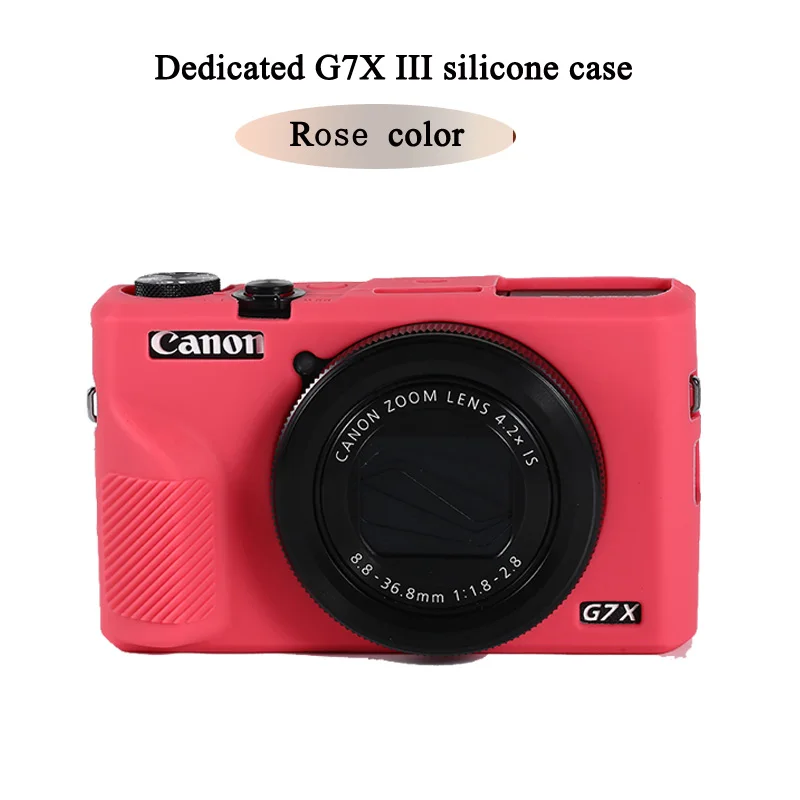 Красивая видеокамера для камеры Canon G7XII G7X II G7X mark 3 G7X III G5X II силиконовый чехол резиновый чехол для камеры защитный чехол - Цвет: G7X III Rose color