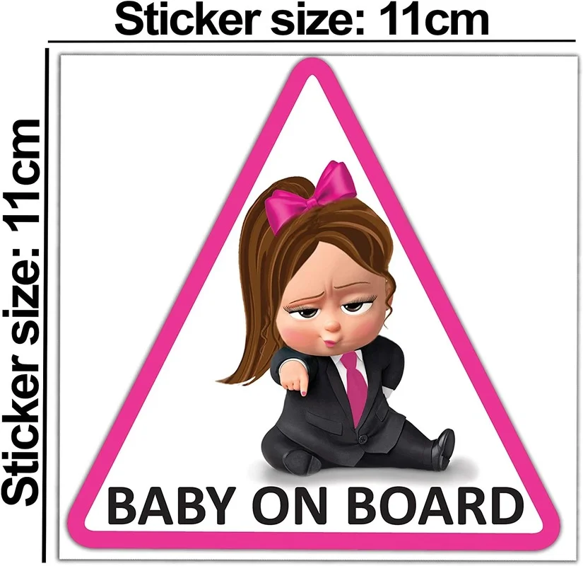 

OFK PVC Vinyl Decal Stickers Baby on Board Boss Warning Signs Safety Decals Car Motorcycle Helmet,11cm*11cm