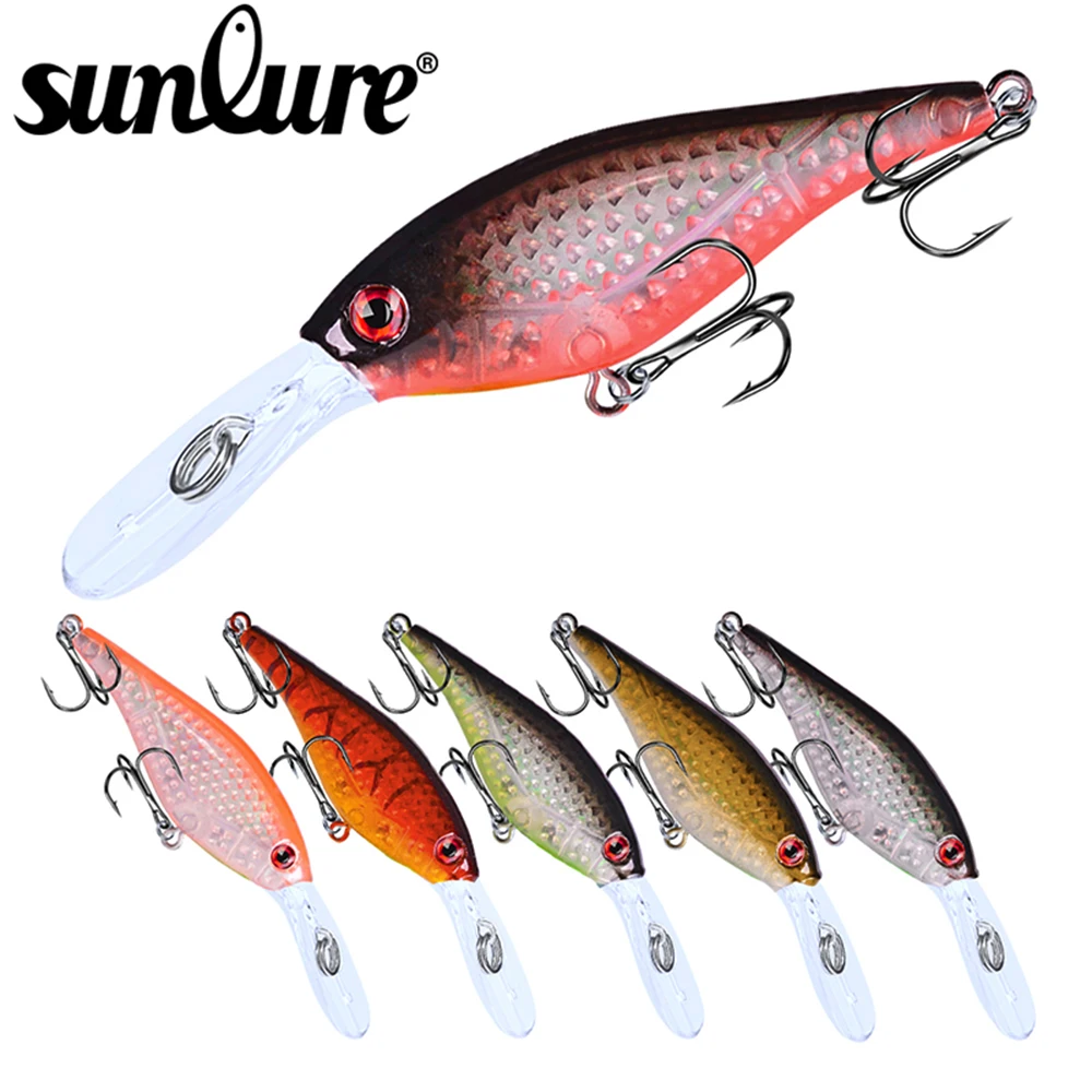Sunlure 1 шт. жесткая плавающая рыболовная приманка с рисунком гольяна 8 2 см 3 23 дюйма/4