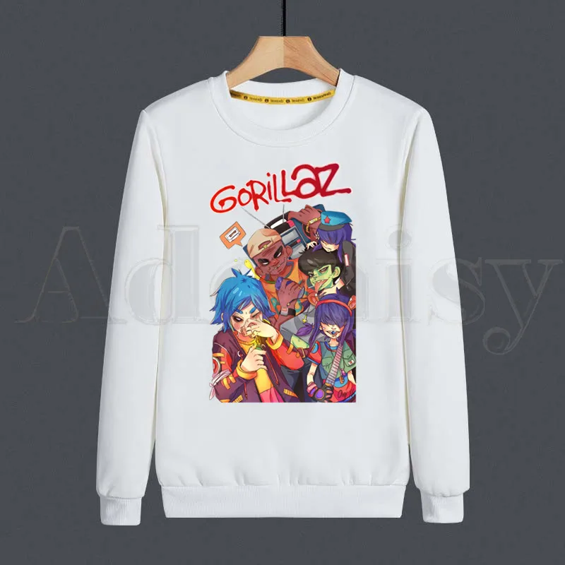 

Music Band Gorillaz PUNK ROCK Hoodies Sweatshirt Print Trend Mens Clothes Hip-Hop Male Crewneck Hoodies Men