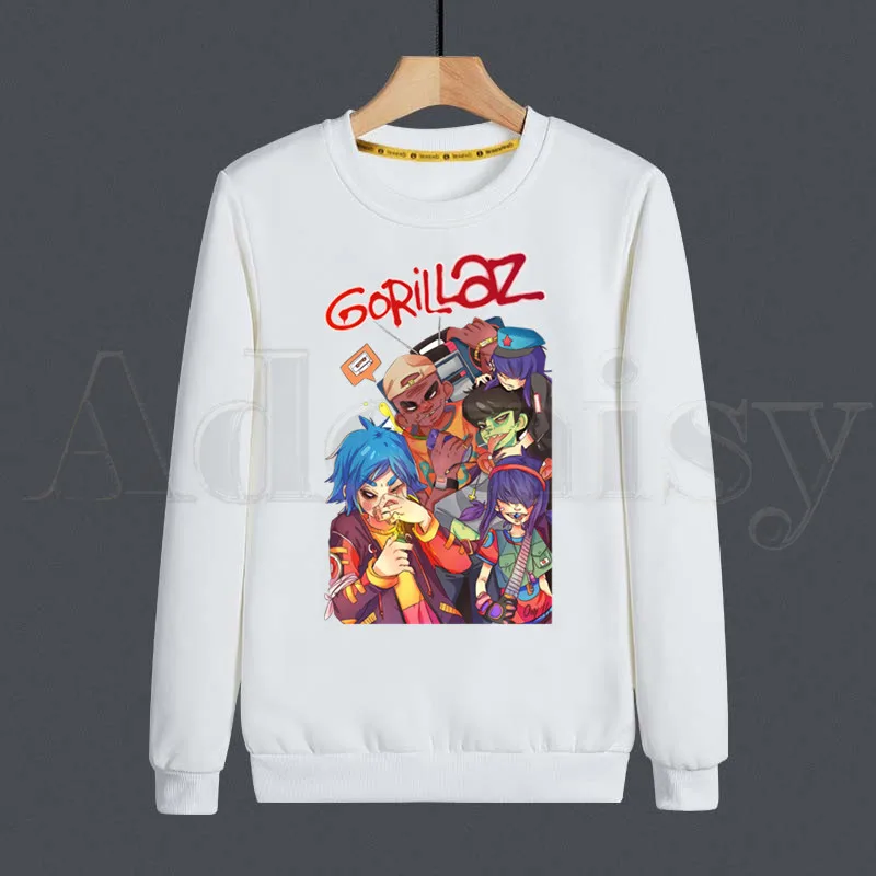 Худи с музыкальной группой Gorillaz в стиле панк-рок свитшот принтом трендовая