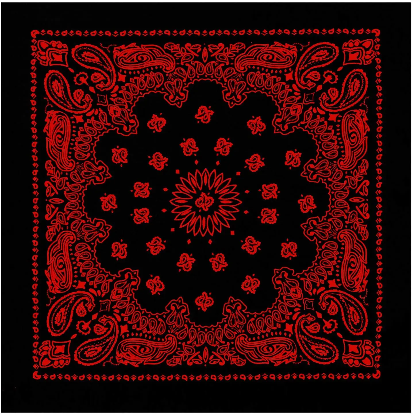 Бандана 22 дюйма 100% хлопок двусторонняя с принтом пейсли ковбойские