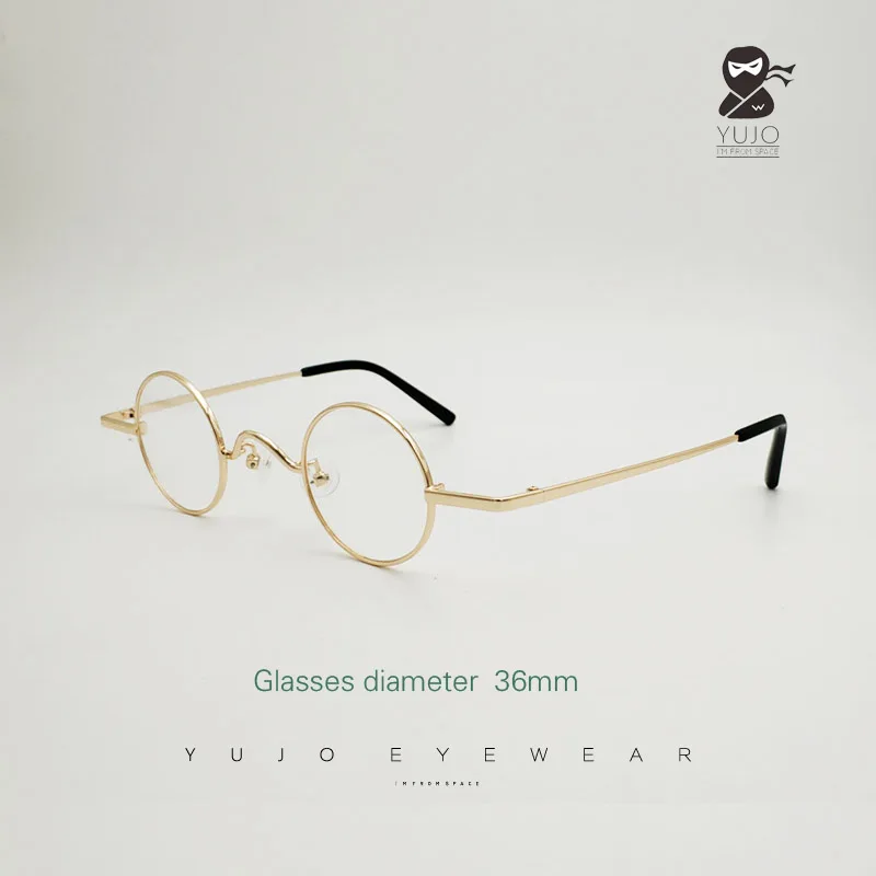 Круглые очки для взрослых, линзы очень маленького размера, золотые, черные, серебряные, размер 36 мм, оптические очки для близорукости от AliExpress WW