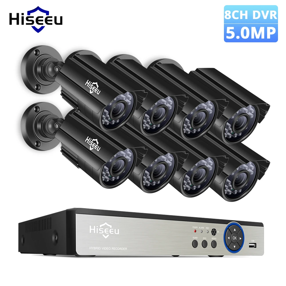 Система видеонаблюдения Hiseeu 5 МП 8 каналов AHD DVR 4/8 шт.|16ch ahd|dvr h.264h.264 dvr |