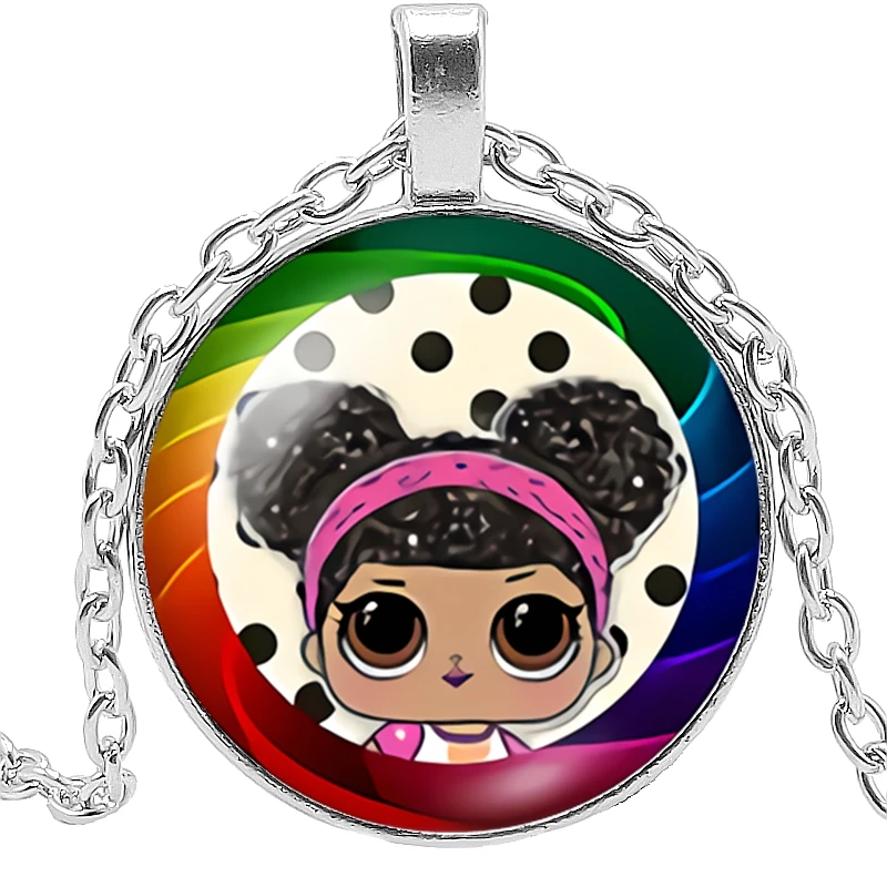 2019 Explosion New Fashion Anime Cartoon Doll Head Necklace 3 Color Glass Convex Cute Child Pendant | Украшения и аксессуары