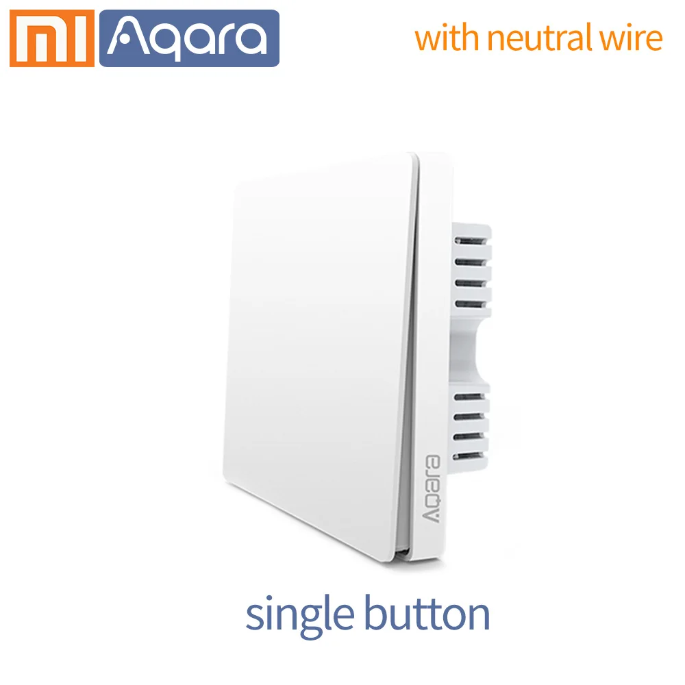 with neutral wire 1 Aqara настенный выключатель, умный переключатель, светильник с проводом, ZigBee, wifi, подключение для xiaomi, умный дом, дистанционное управление, mi home app - Цвет: with neutral wire 1