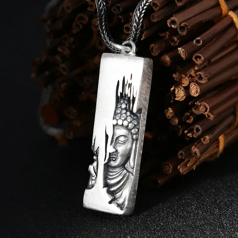 Серебряный цветной цветок лотоса S990 кулон будда для женщин и мужчин оригинальное