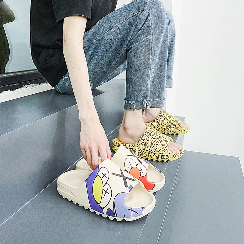 Новинка 2020 мужские тапочки для дома летние пляжные улицы женские слиперы женская