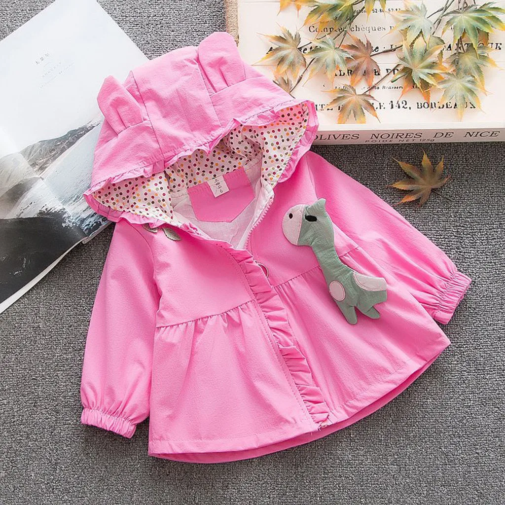 Autumn Winter Coat Jackets Toddler Baby Kids Girls Cat Ear Cartoon Hooded Windproof Outwear Zipper Casual Clothes C24# |