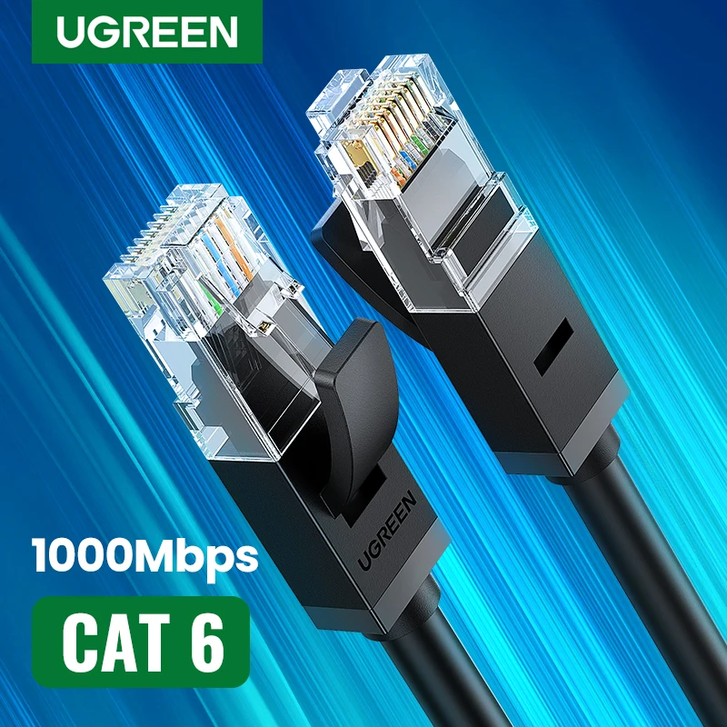 UGREEN-Cable Ethernet RJ45 para ordenadores portátiles, Cable duradero de nailon trenzado CAT6...