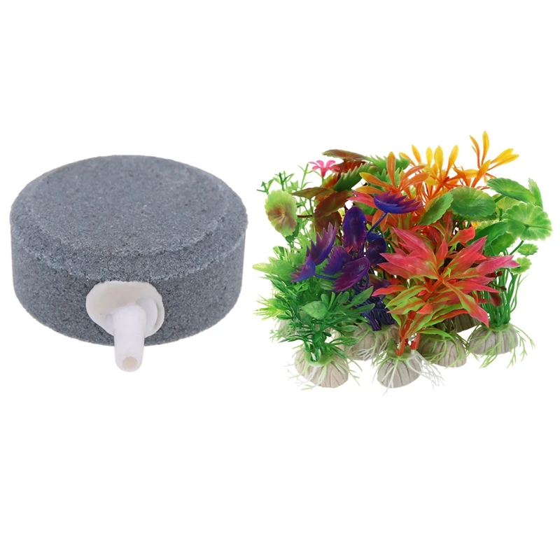 

10 смешанных искусственных аквариумных рыбок, водное растение, пластиковое украшение с 4 см каменный аэратор с пузырьками воздуха