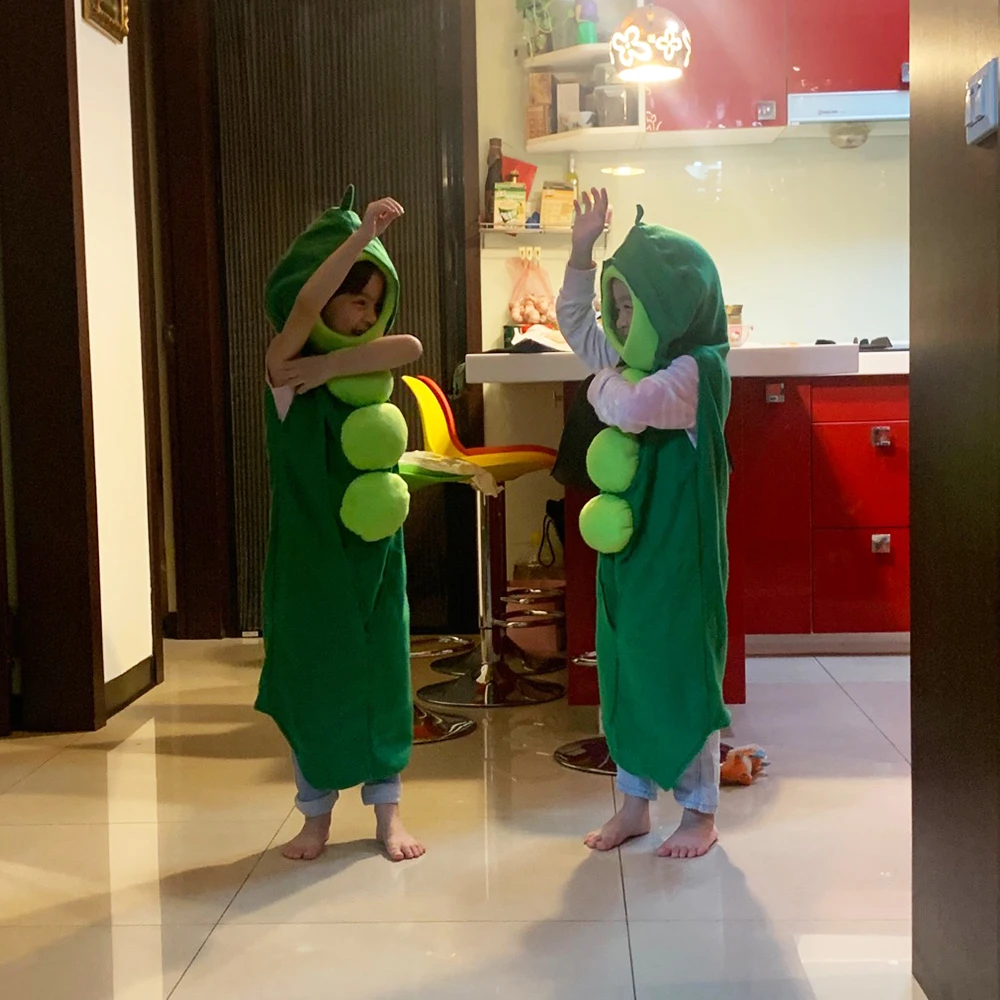 Eraspooky Забавный мультфильм принцесса гороховый стручок Косплей Детский костюм на