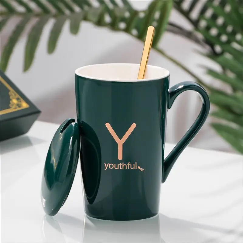 Креативная кружка индивидуальный тренд керамическая чашка с буквами для пары
