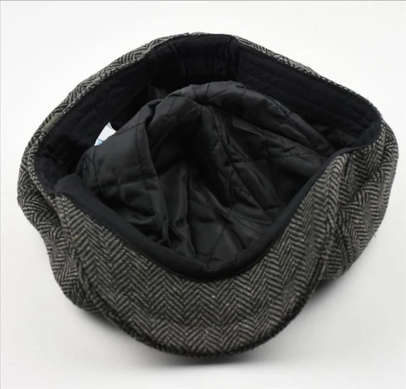 

Brand Steinson Wool Newsboy Cap Men's Gray Beret-Shaped Flat-Top Cap Women Coffee British Gatsby Hat Autumn and Winter Wool Hat