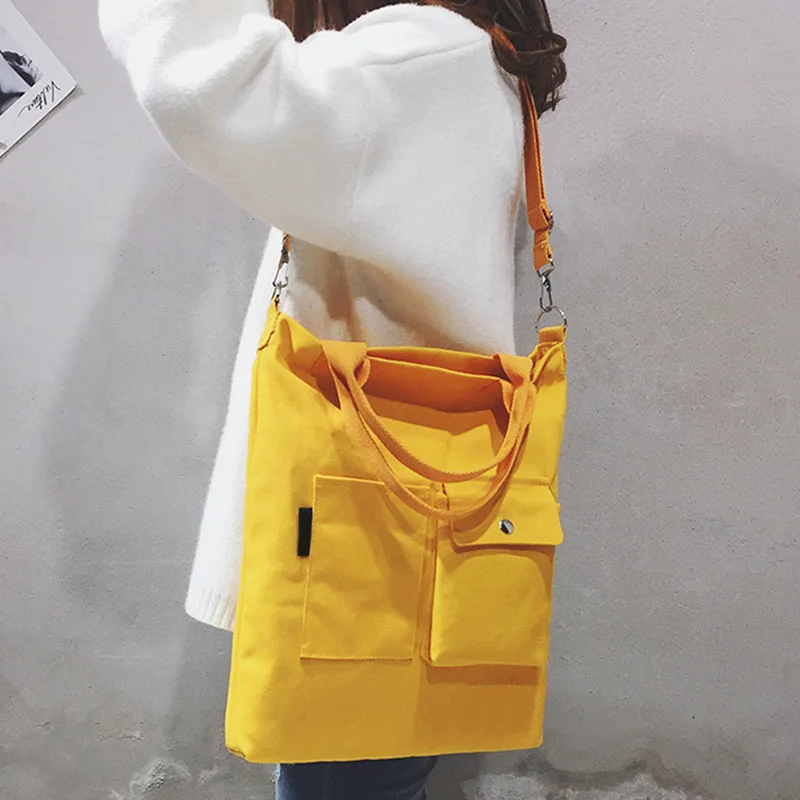 Женская вместительная сумка через плечо холщовая повседневная женская для