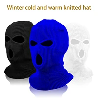 fashion hat 3 holes balaclava face mask full face cover cycling ski mask windproof knit beanies bonnet winter warm unisex caps